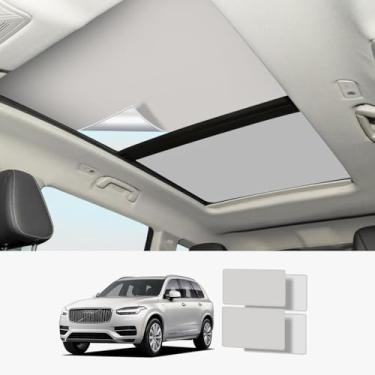 Imagem de Protetor solar de adsorção adequado para 15-24 com Volvo XC90 Para-sol de teto de vidro, proteção solar e isolamento térmico, cortina de teto para bloquear raios ultravioleta (bege, modelos 15 a 24