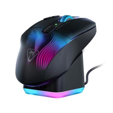 Imagem de Turtle Beach Kone XP Air Wireless Customizable Ergonomic RGB Gaming Mouse, Bluetooth, 19K DPI Optical Sensor, 100-hour Battery & Charging Dock, 29 Programmable Inputs & RGB Lighting, 4D Wheel - Black