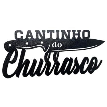 Imagem de Placa Quadro Decorativo Cantinho do Churrasco Preto 20cm