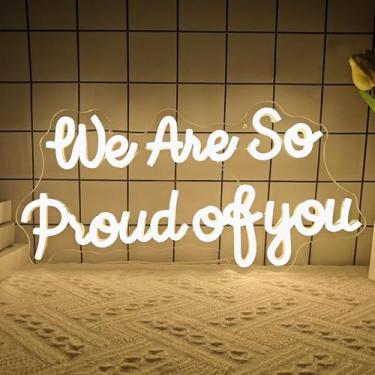 Imagem de Ajoyferris We are So Proud of You, letreiro de néon, regulável, 2025, decorações de formatura, decoração de parede, festa de formatura, letreiro de luzes de néon, sinal de led de boas-vindas ao lar
