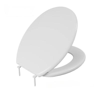 Imagem de Assento Sanitário Almofadado Slim Oval Branco Astra Universal Banheiro Tampa de Vaso Confortável Antibactericida
