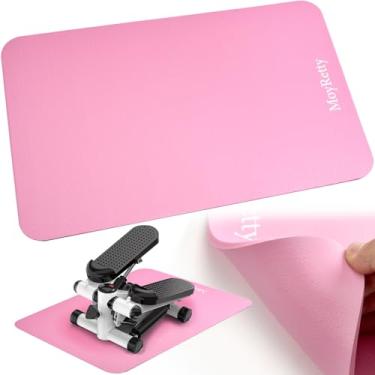 Imagem de Tapete de treino antiderrapante para elíptico embaixo da mesa (60 x 40 cm), tapete de máquina de exercitador de perna de elipse rosa, adequado para exercitador de pedal, estabilidade e proteção do