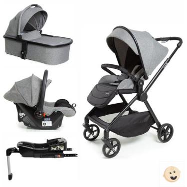 Imagem de Carrinho Magnific 5 em 1 Trio Base Isofix e Moisés Safety, Cinza