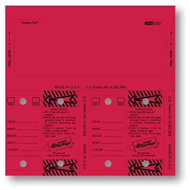 Imagem de Generic Etiquetas consecu-Tag Versa em branco vermelhas, 2 etiquetas de chave, 1 etiqueta de estoque para janela adesivo de para-brisa para carro, lote, automóvel, suprimentos de revendedor