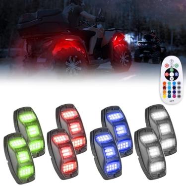 Imagem de KEMIMOTO Luzes LED Rock para caminhão UTV, APP/RF Dual Control Underglow Multicolor Neon Light Pod Iluminação universal para ATV, carro, carrinho de golfe, RV, compatível com Can-Am X3 Polaris RZR