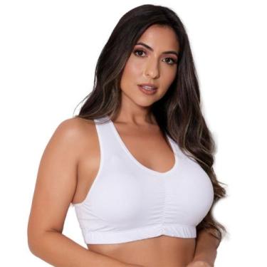Imagem de Top Fitness Academia Bojo Removível Sustentação Estili Branco Feminino