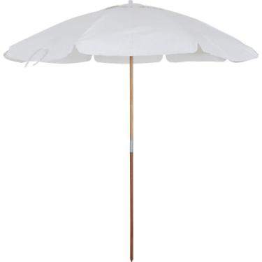 Imagem de Guarda-Sol Guarapari em Bagum e Haste de Madeira 1,80m Branco Bel, 1,8