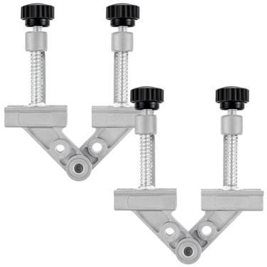 Imagem de Blulu 2 peças de braçadeira de tubo ajustável de 10-180° com mandíbula oscilante de liga de alumínio solda direita braçadeira de ângulo para soldagem, marcenaria, projetos DIY, fabricação de armários