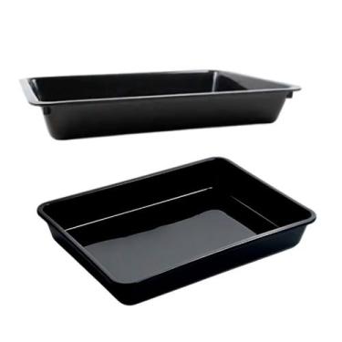 Imagem de Bandeja Multiuso 12,5L Organizador Cozinha Pets Plastico Preto 2un - P
