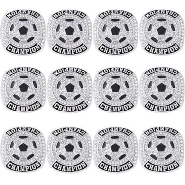 Imagem de ZZXZJW 12 peças de presente de troféu de campeonato de futebol para vencedor de torneio ou campeão da liga, de tamanho 7 a 10 (prata, tamanho 8)