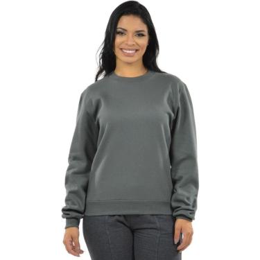 Imagem de Moletom Feminino Blusão Básico  Manga Longa Inverno - Azul-marinho - GG-Feminino