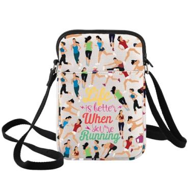 Imagem de BWWKTOP Bolsa tiracolo para meninas de corrida, presentes de corrida, Lift Is Letter When You're Running Shoulder Bag Running Merch, Corrida - Xk B, Bolsa tiracolo