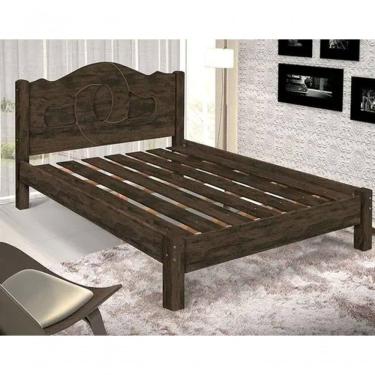 Imagem de Cama Casal Siena 100% Mdf Com Sarrafo Em Madeira Carmolar Nogal