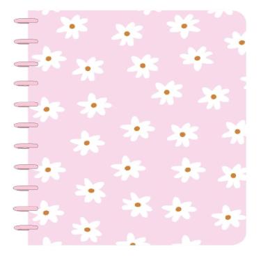 Imagem de Caderno smart Flower Confetti 72 folhas 90 g/m² 25x18 cm capa rosa salmão