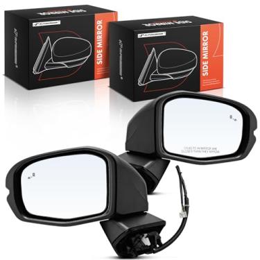 Imagem de A-Premium Par (2) espelhos retrovisores elétricos do lado do motorista e do passageiro - compatível com Honda CR-V 2023-2025 - Retrovisor retrovisor externo preto dobrável manual aquecido com seta e