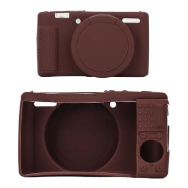 Imagem de lasuroa Estojo para Câmara Sony ZV-1, Capa Protetora Macia em Silicone com Protetor de Ecrã Antirriscos Ajuste Fino Capa para Câmara Digital (Café)