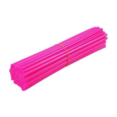 Imagem de jininshengxindianzi Spoke Covers Motorcycle Wheel Rim Spoke Wrap Kit Skins Protector Cover Compatible With Motocross Bicycle Bike Universal 36PCS 17cm(Pink)