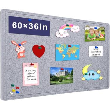 Imagem de Quadro de avisos grande – Quadro decorativo de feltro de 152 x 91 cm – Quadro de cortiça alternativo para parede de 1,5 m x 7,5 m – quadro fotográfico dobrável, quadro de visão autoadesivo, quadro de