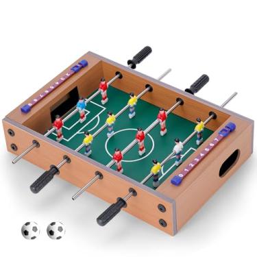 Imagem de Pebolim, Mesa de Pebolim, Toto, Pebolim Jogo de Futebol de Mesa Portátil Completo 8 Jogadores, 35x23x7cm, com 2 Bolas de Futebol, Jogos de Para Lazer