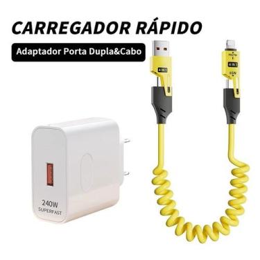 Imagem de Carregador Para iP Tipo C Cabo 4 Em 1 Carregamento Rápido Escalável Tr
