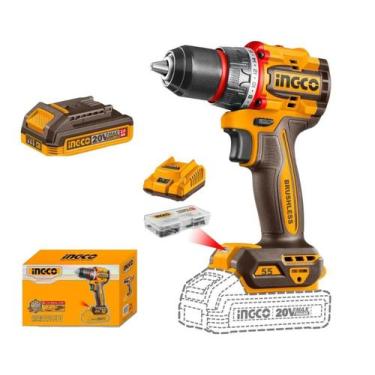 Imagem de Parafusadeira e Furadeira 20V Ingco A Bateria Brushless 55nm, Parafusa