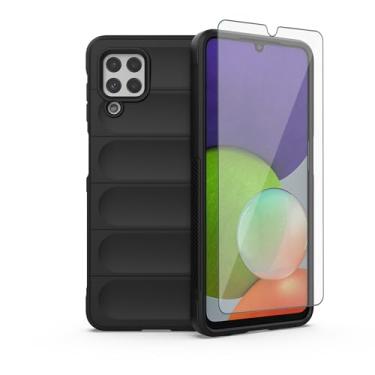 Imagem de Asuwish Capa de celular para Samsung Galaxy A22 4G 6,4 polegadas com protetor de tela de vidro temperado e TPU fina, à prova de choque, capa protetora de silicone acessórios M32 M22 F22 A 22 22A G4