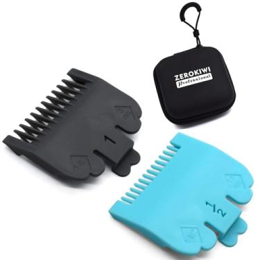 Imagem de 2 peças de pentes guia de fixação para aparador de cabelo profissional, 1/40.6 cm, 1/20.3 cm, 1,5 mm, 3 mm, compatível com Wahl padrão de tamanhos completos Magic Clip Senior 8148 1919 (multicolorido)