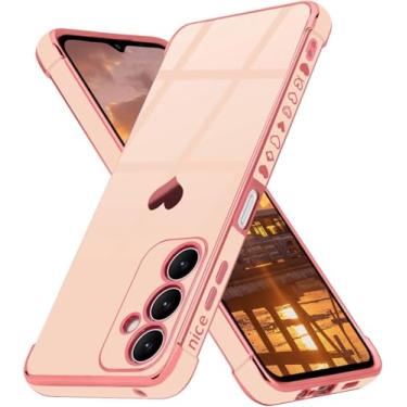 Imagem de Capa feminina para Samsung Galaxy S23 para Samsung Galaxy S23, linda capa de proteção de silicone macio e brilhante para Samsung S23 5G (rosa)