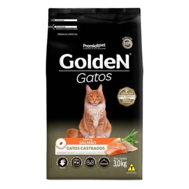 Imagem de Ração Golden Gatos Adultos Castrados sabor Salmão 3 Kg