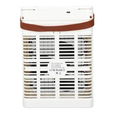 Imagem de Umidificador de ar condicionado com tanque de 680 ml, ventilador de 5 velocidades, 7 luzes LED coloridas, 2 níveis de névoa fria, plugue USB para uso em escritório em casa.