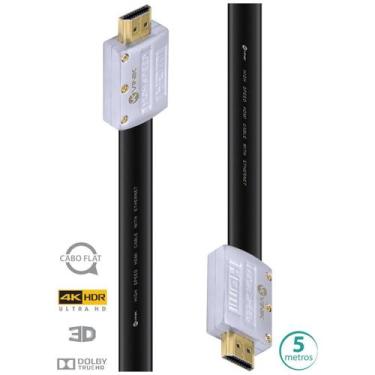 Imagem de Cabo Hdmi 2.0 4k Ultra Hd 3d Conexão Ethernet Flat Com Conector Desmon