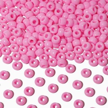 Imagem de Richbunnys 1000 contas de pônei de plástico multicoloridas a granel para artesanato, 6 * 9 mm cores sortidas contas de cabelo, incluindo preto, vermelho, azul, branco para fazer pulseiras, pingentes