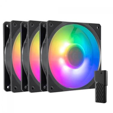 Imagem de Kit Fan Com 3 Unidades Cooler Master Mobius 12P ARGB 120mm Com Control