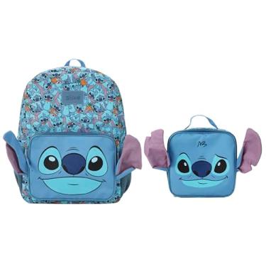 Imagem de Bioworld Conjuntos de mochilas infantis de 40,6 cm para escola e viagens, Estampa de personagem Disney Stitch, Casual