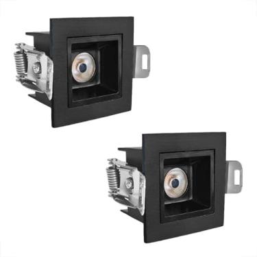 Imagem de 2 Spot Embutir Mini Led Downlight Recuado Quadrado 3000K Bet54