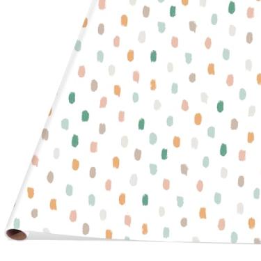 Imagem de Breling 6 rolos de papel para quadro de avisos de bolinhas 1,2 x 3,7 m de papel resistente ao desbotamento rolo de fundo colorido a granel para arte decoração de sala de aula, artesanato de desenho