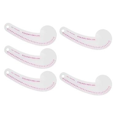 Imagem de 5pcs Curva de costura Réguas de curva multifuncional de alta precisão Curva Pattern Tomando régua para desenhar o projeto de costura artesanal
