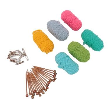Imagem de Generic A Agulhas de tricô Conjunto, Portátil Mini Knitting Stitch Suports 12pcs Afeladas para Roupas de Boneca (Cor de nogueira)
