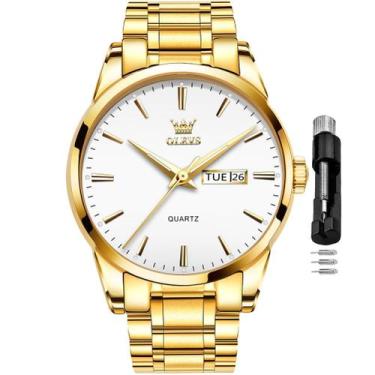 Imagem de Relógio OLEVS Men Silver Business Dress Analog Quartz Date
