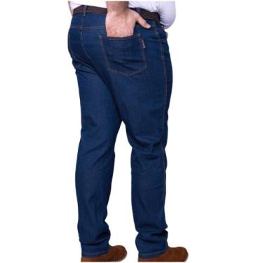Imagem de Calça Jeans Lycra Masculina Plus Size Extra - Grito Final, Azul, 58