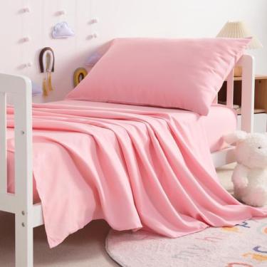 Imagem de Conjunto de lençóis NTBAY Toddler Microfiber Berb, 3 peças, rosa