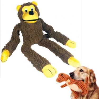 Imagem de Brinquedo Pelucia Macaco Caco Pet Cachorro Gato - Chalesco, Marrom