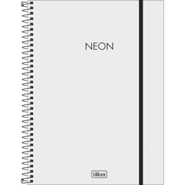 Imagem de Tilibra - Neon Caderno Universitário com Espiral e Capa Plástica, Branco, 160 Folhas
