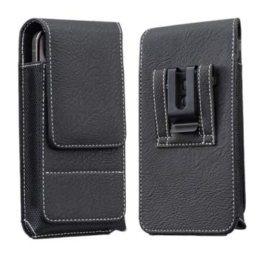 Imagem de Ranyi Capa para OUKITEL G1 G3 G5 WP36 WP56 WP300 WP55 WP53 Pro/FOSSIBOT F109S F114 F112 Pro/Blackview BV6200 Plus BL7000 BV8200, bolsa de couro preto com clipe de cinto e porta-cartão