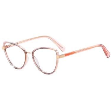 Imagem de Óculos de sol gatinho da moda para mulheres, armação cinza rosa anti-luz azul, feminino (8)