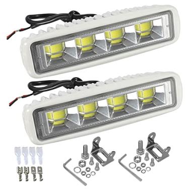 Imagem de Partsam Barra de luz de 15,2 cm, 2 peças à prova d'água IP67 72W Deck Dock Dock Marine Lights 4000LMS Suporte de montagem ajustável de 180°, estrutura de alumínio