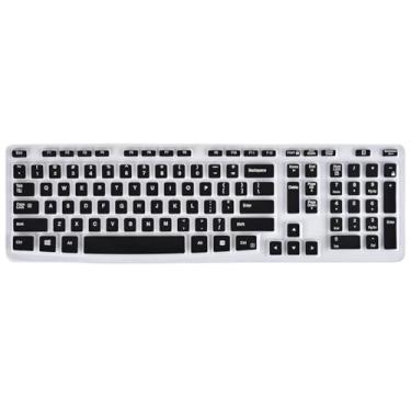 Imagem de Capa de teclado para teclado sem fio Logitech MK320 K330 MK335, protetor de silicone impermeável para Logitech MK320 MK335, película protetora Logitech MK320, preta