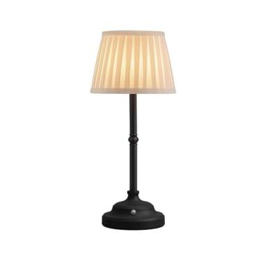 Imagem de Abajur de cabeceira Abajur de mesa metal decorativo tecido pequeno abajur centro sala estar estudo enfeite preto