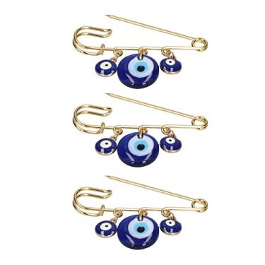 Imagem de ZJchao Eye Pin, 3 Peças Proteção contra Pinos de Segurança do Mal Broche Evil Eye Pin Com Liga para Decorar Roupas