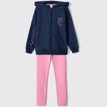 Imagem de Conjunto Longo Hering Kids Menina Moletom /Rosa 5B3Y1BEN-Feminino